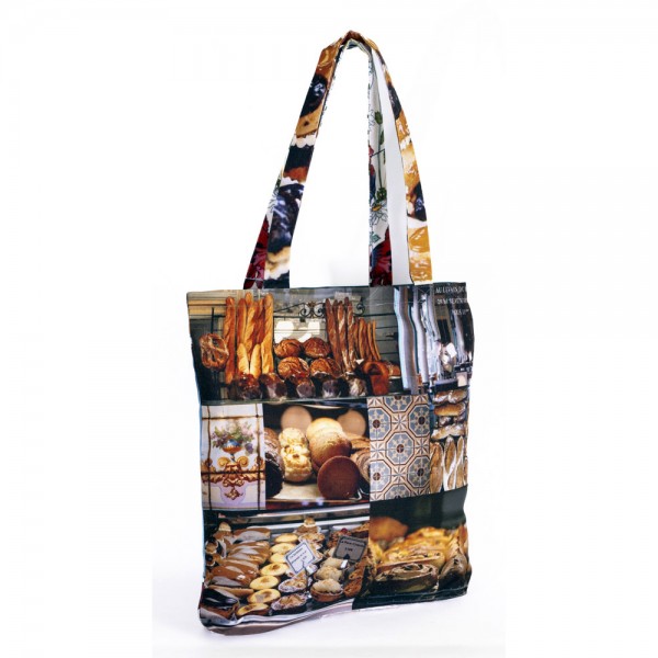 Tote bag Paris Boulangerie 28 vue de dos - tote bag fabriqué à Paris Maron Bouillie