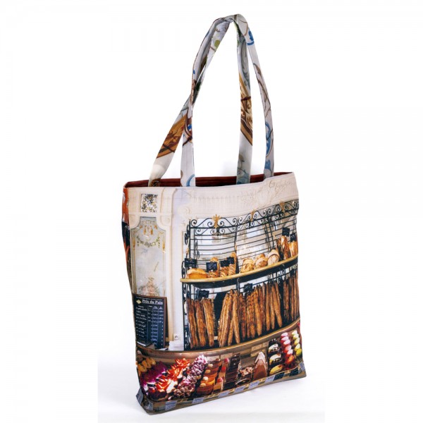 tote bag Paris boulangerie, bakery Au petit Versailles du marais, Maron Bouillie design, made in France - back view
