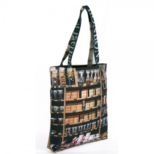Tote bag Chocolatier de Paris, vue de dos, idée cadeau souvenir, création Maron Bouillie made in France
