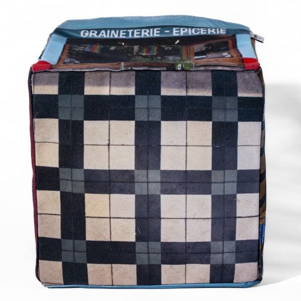 Fabric basket Graineterie du marché Vintage shopping Paris – Maron Bouillie - white background photo, bottom view