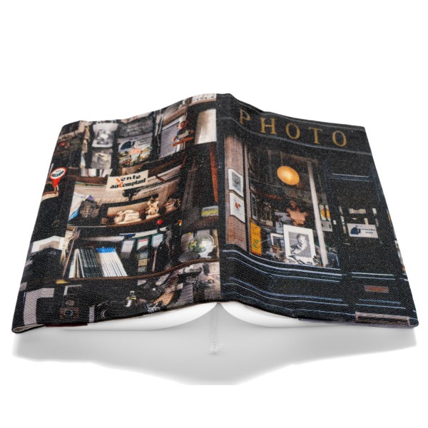 Paris Photography book cover, gift idea - back view, open book, white background - Maron Bouillie, made in France