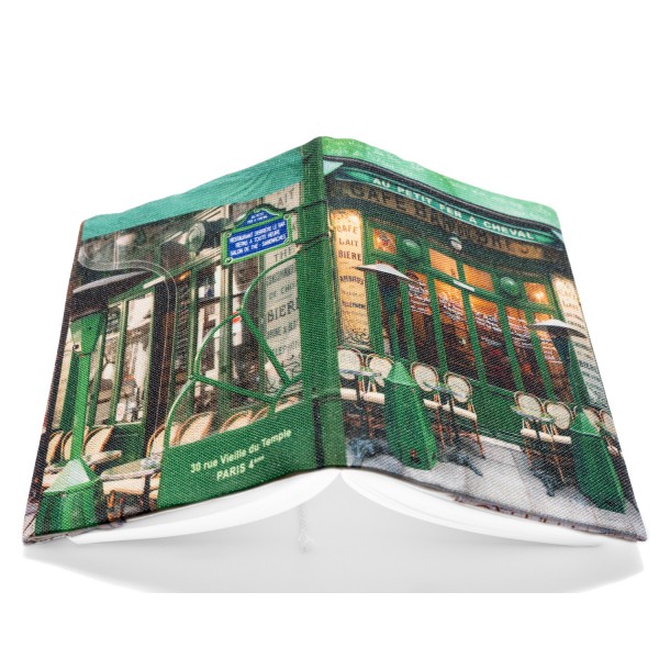 Book cover Paris gift idea Green Café Au petit fer à cheval - Maron Bouillie made in France