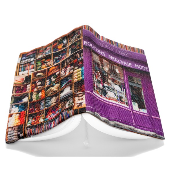 Protège livre idée cadeau Paris Boutique Mercerie Au mètre à ruban - Maron Bouillie made in France Protège livre idée cadeau Paris Boutique Mercerie Au mètre à ruban - Maron Bouillie made in France