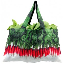 Sac de course légumes - Sac à Radis  face - collection Un petit tour au marché Maron Bouillie 2