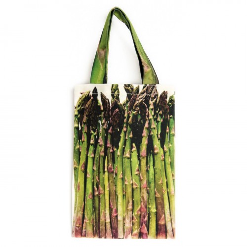 Sac de course légume Asperges de face - Sac réutilisable Maron Bouillie made in France