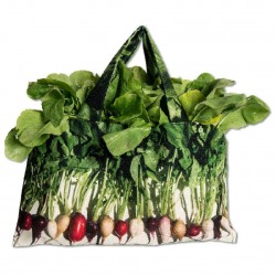 Sac à radis multicolores de face - Sac de courses Maron Bouillie made in France 2