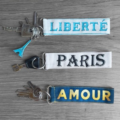 Paris Words Keychains
