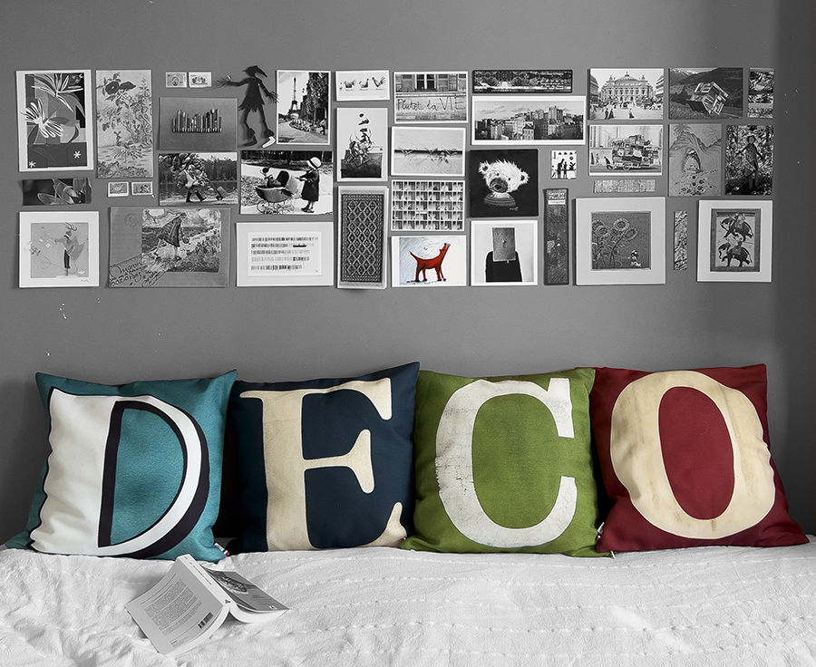 Alphabet Letter cushions with DECO written by Maron Bouillie