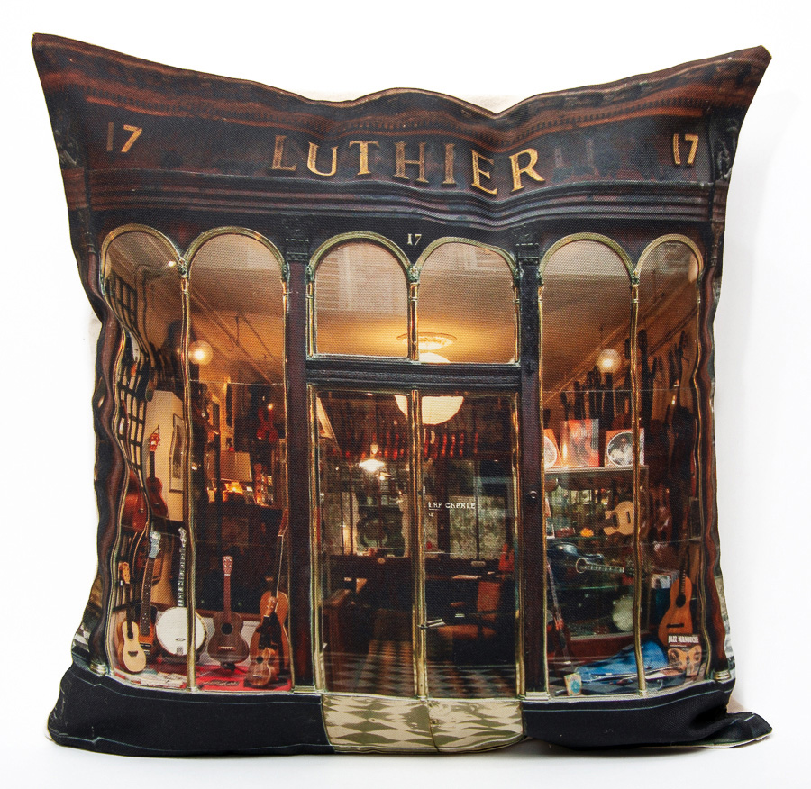 Coussin boutique Luthier Paris vintage Maron Bouillie