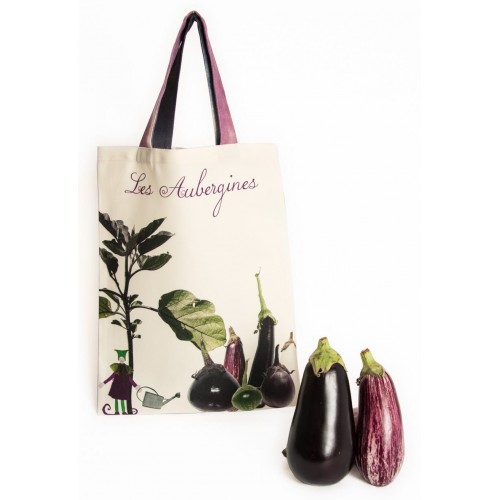 Tote Bag Eggplants - Vegetables - Kitchen - Maron Bouillie Paris