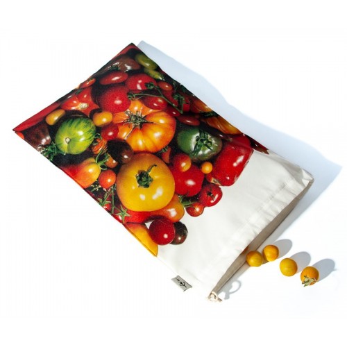 Tomatoes Bag for bulk reusable - for shopping or Kitchen storage Maron Bouillie made in France