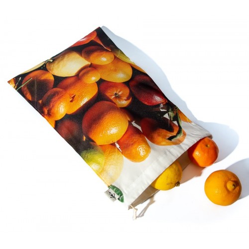 Citrus Bag for bulk reusable - for shopping or Kitchen storage Maron Bouillie made in France