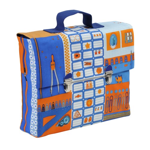 Schoolbag La Bricol Orange and blue