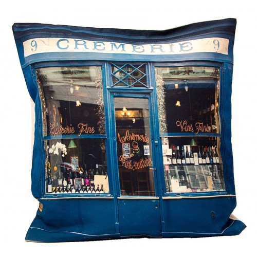 Cremerie Cushion cover  Paris retro style collection - Maron Bouillie Paris made in France
