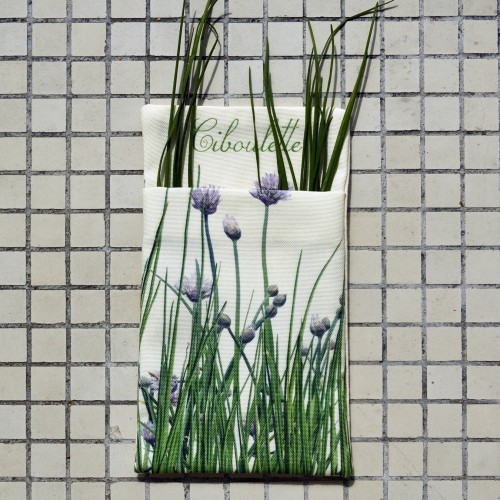 Wall pouch Chive - Vegetables Kitchen - Maron Bouillie Paris - made in France