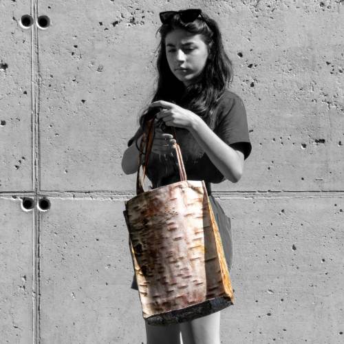 Wood daily bag – Bark parade - MARON BOUILLIE - made in France sustainable bag